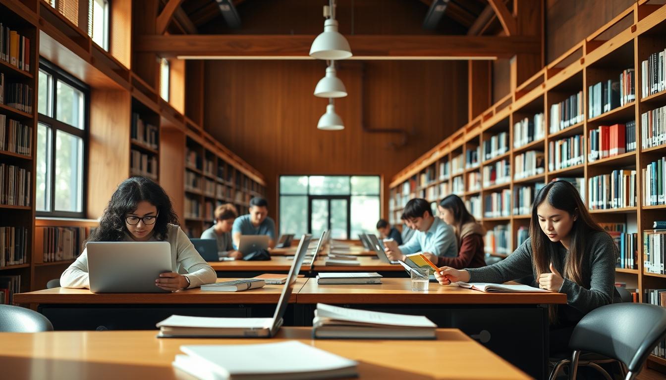 Student using a study guide to organize academic notes
